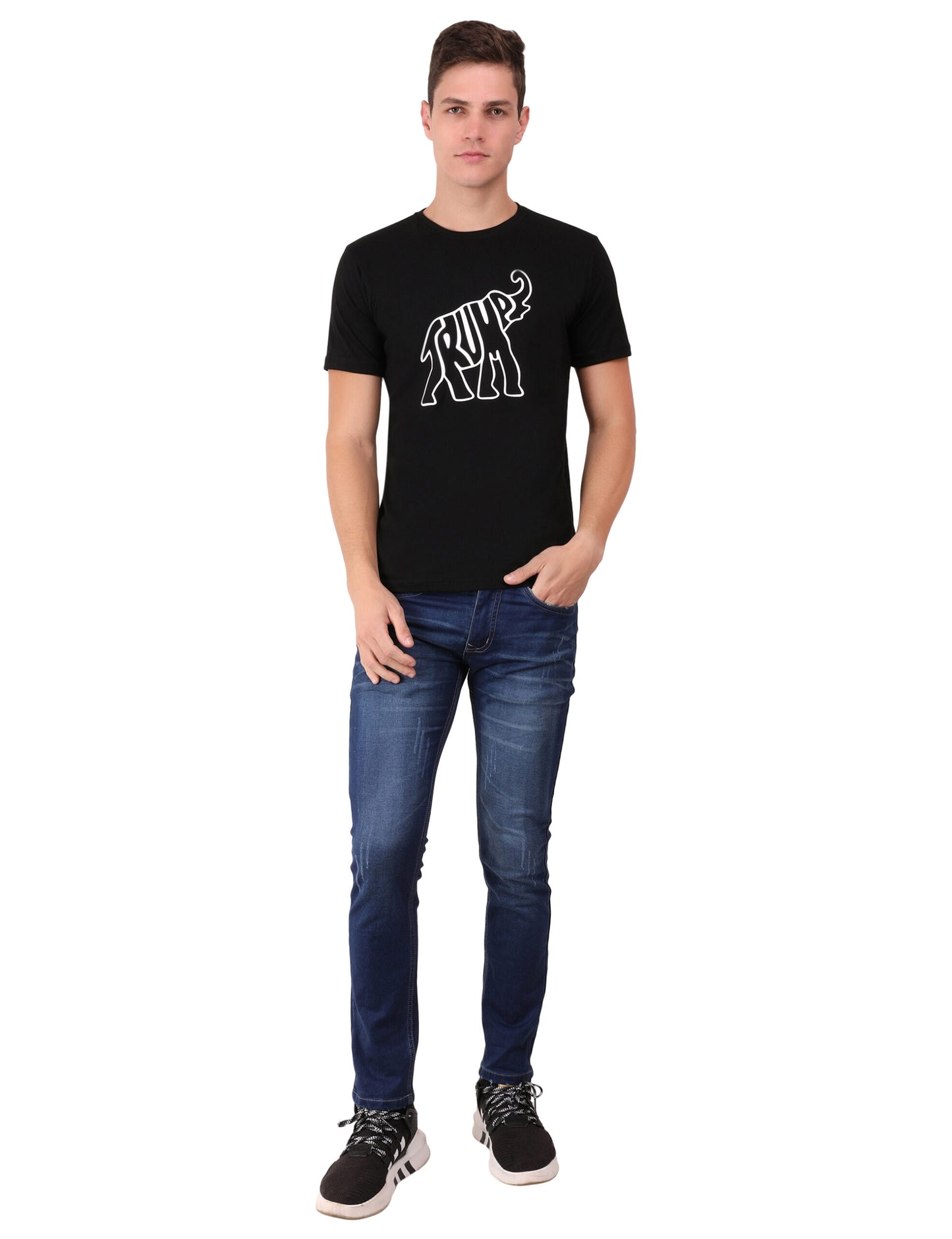 ELEPHANT TRUMP Authentic Cotton Black T-Shirt