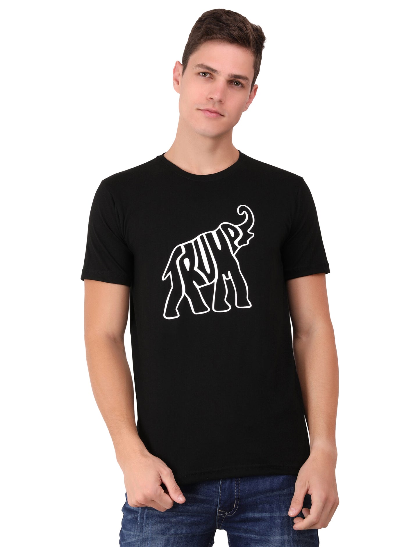 ELEPHANT TRUMP Authentic Cotton Black T-Shirt