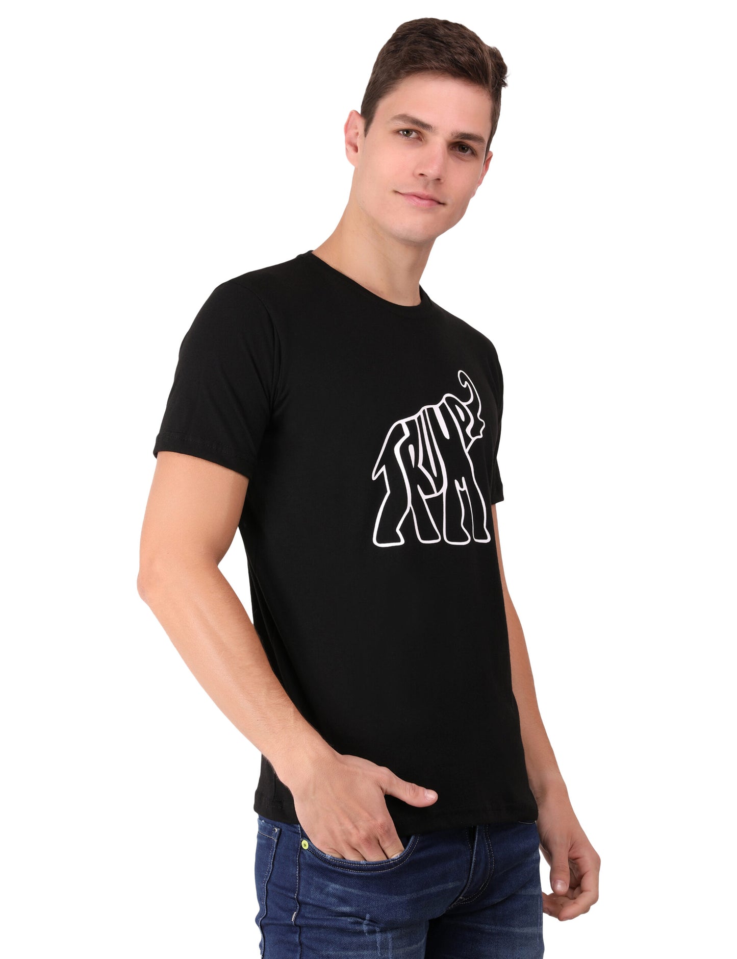 ELEPHANT TRUMP Authentic Cotton Black T-Shirt