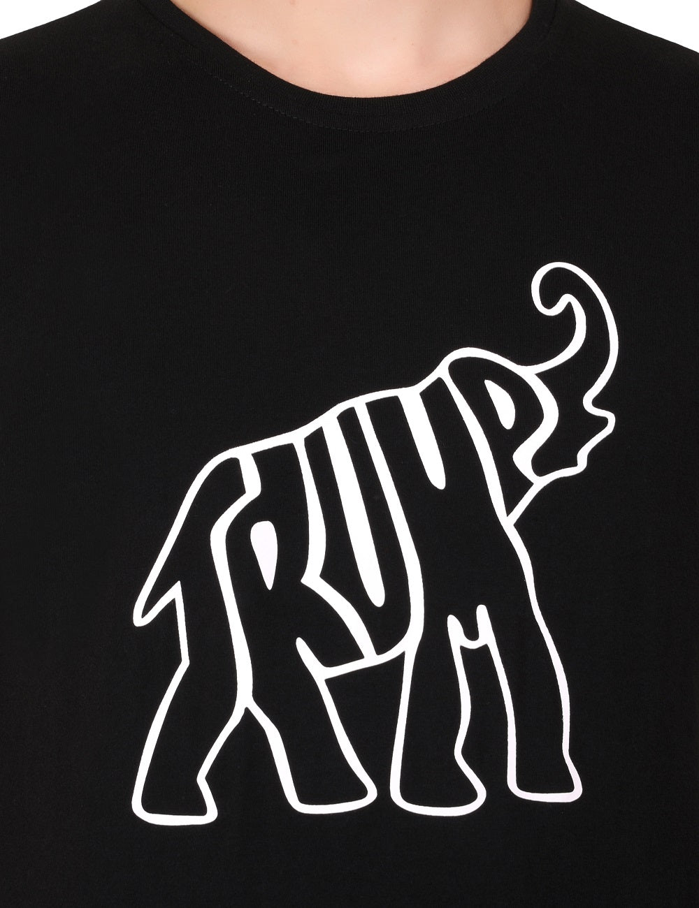 ELEPHANT TRUMP Authentic Cotton Black T-Shirt