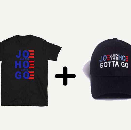 Joe And The Hoe Gotta Go Authentic Cotton Black T-Shirt and Hat Combo