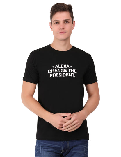 Alexa Change The President Authentic Cotton Black T-Shirt