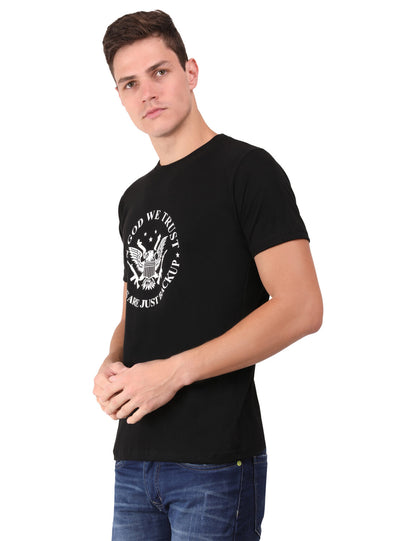 In God We Trust *Guns Are Just Backup* Authentic Cotton Black T-Shirt
